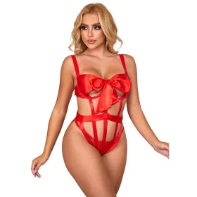 SUBBLIME - érzéki nyitott body piros masnival S/M