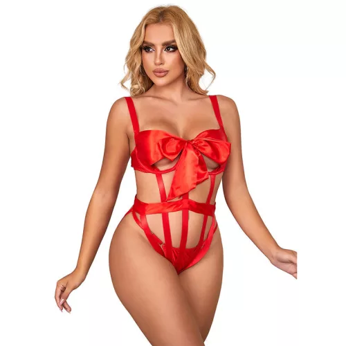 SUBBLIME – érzéki, nyitott body pirosban, L/XL