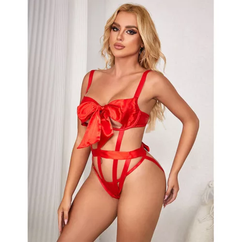 SUBBLIME – érzéki, nyitott body pirosban, L/XL