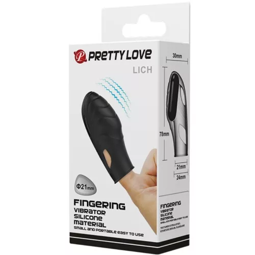PRETTY LOVE - szilikon ujjvibrátor, elegáns fekete színben