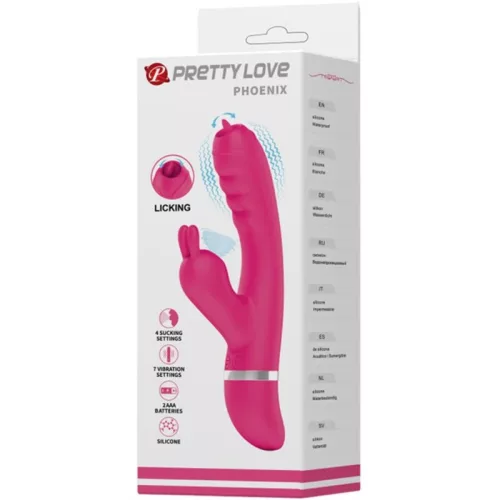 PRETTY LOVE - multifunkciós nyuszivibrátor rózsaszín
