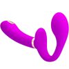 PRETTY LOVE - távirányítós dupla strap-on vibrátor lila