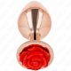 KINK – elegáns piros rózsás anális dildó rose gold színben