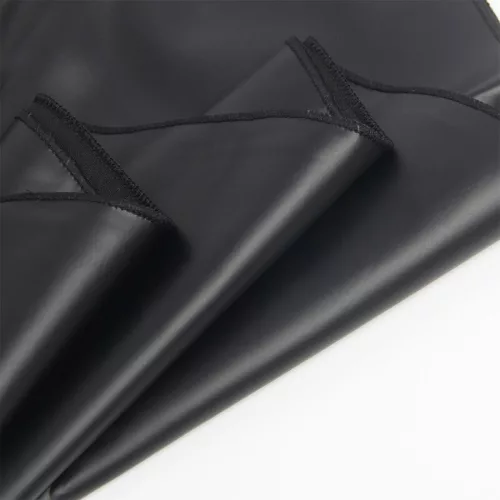 SUBBLIME - fekete bőr pántos elegáns ruha L/XL
