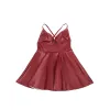 SUBBLIME - bordeaux bőr pántos ruha L/XL méretben
