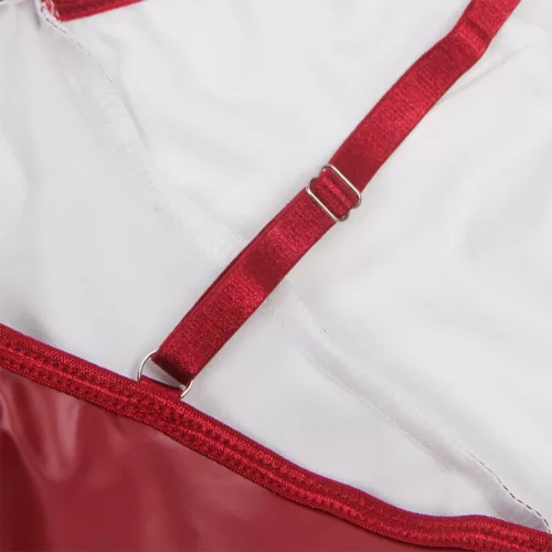 SUBBLIME - bordeaux bőr pántos ruha L/XL méretben