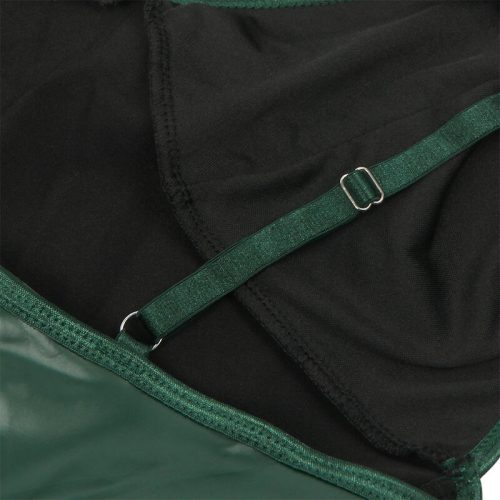 SUBBLIME – zöld bőr pántos prémium ruha L/XL