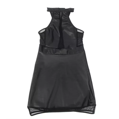 SUBBLIME - áttetsző pánt nélküli fekete ruha L/XL