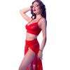 CHILIROSE - piros felső és leggings arany kiegészítőkkel 