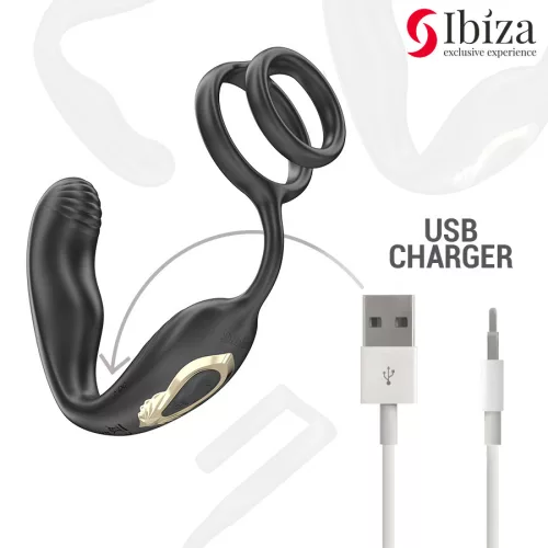 IBIZA – forgó análplug távirányítóval és vibráló gyűrűkkel