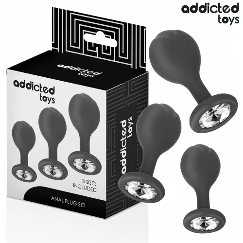 ADDICTED TOYS – 3 darabos, gyöngyös szilikon análplug szett
