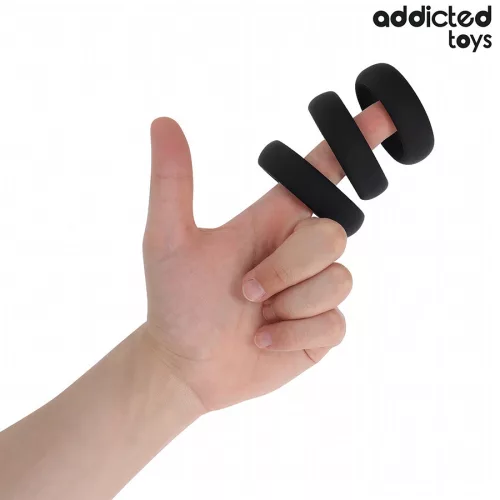 ADDICTED TOYS - prémium lapos szilikon gyűrűk szettje