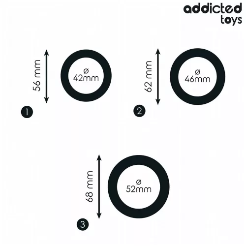 ADDICTED TOYS - prémium lapos szilikon gyűrűk szettje
