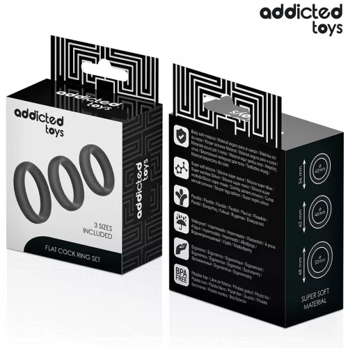 ADDICTED TOYS - prémium lapos szilikon gyűrűk szettje