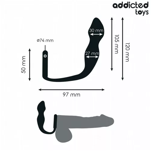 ADDICTED TOYS – szilikon anális dugó gyűrűvel, 2. modell