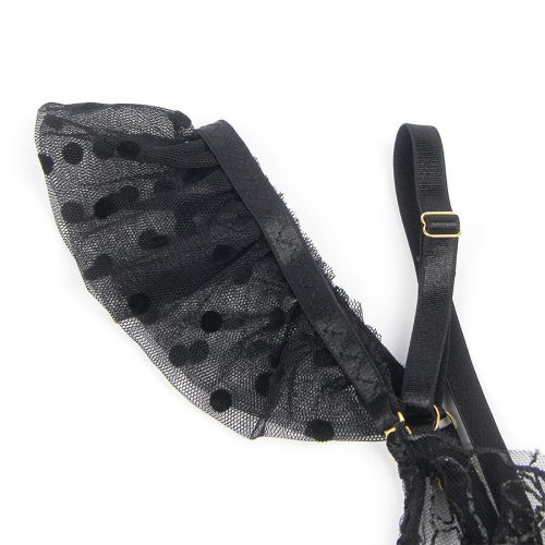 SUBBLIME – elegáns csipke melltartó és harisnyakötő szett L/XL