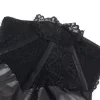 SUBBLIME – csipkegalléros fekete bőrruha L/XL
