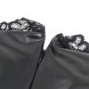 SUBBLIME – csipkegalléros fekete bőrruha L/XL
