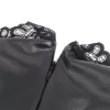 SUBBLIME – csipkegalléros fekete bőrruha L/XL