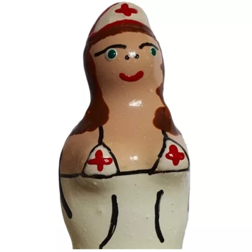 Condomerie nővér kézzel festett díszóvszer