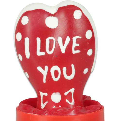 CONDOMERIE – kézzel festett szív alakú óvszer, I love you