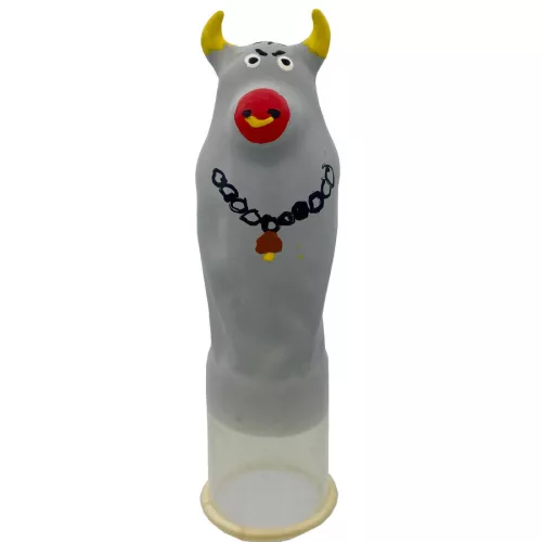 Condomerie szürke bika kézzel festett díszóvszer - XL