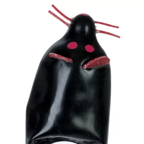 Condomerie fekete egér kézzel festett díszóvszer - XL