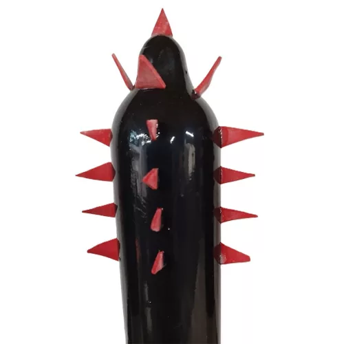 Condomerie fekete kaktusz kézzel festett díszóvszer - XL