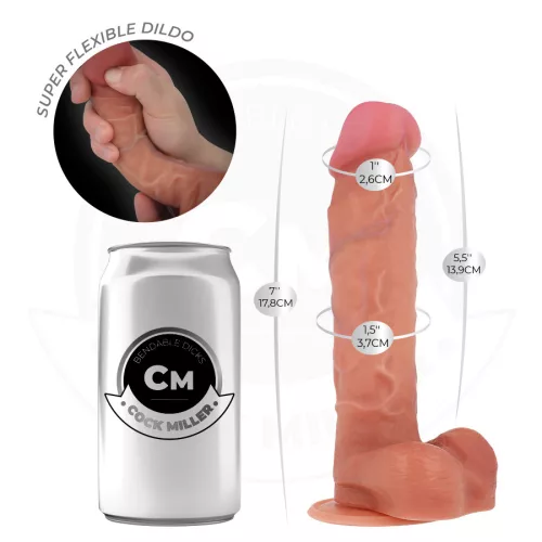 COCK MILLER – hiperrealisztikus mozgatható dildó 17,8 cm
