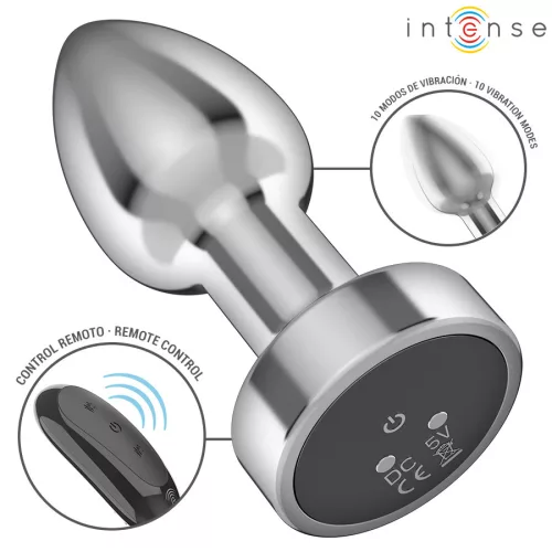 INTENSE – fém anális vibrátor távirányítóval, 10 rezgésmóddal