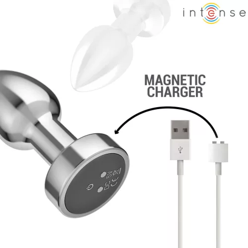 INTENSE – fém anális vibrátor távirányítóval, 10 rezgésmóddal