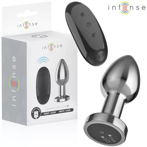 INTENSE - távirányítós fém anális vibrátor 10 rezgési móddal