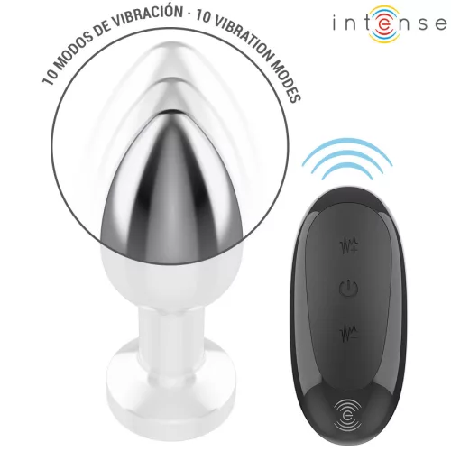 INTENSE - távirányítós fém anális vibrátor 10 rezgési móddal
