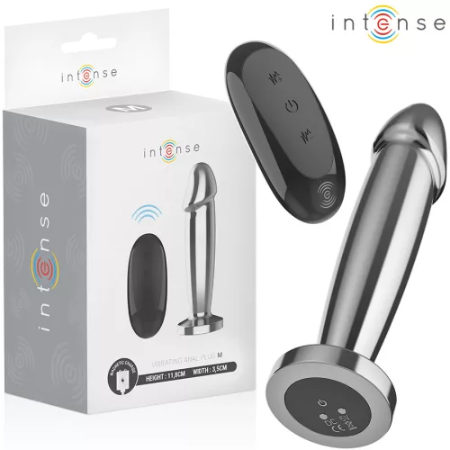 INTENSE – fém anál plug 10 vibrációval távirányítóval