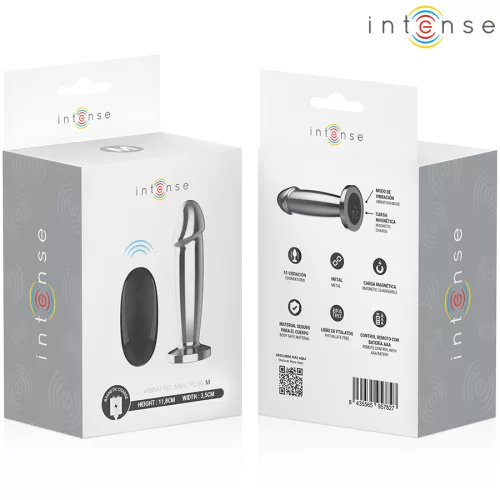 INTENSE – fém anál plug 10 vibrációval távirányítóval