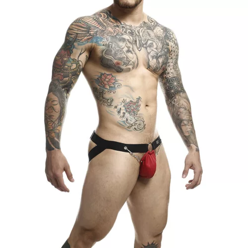 MOB - DNGEON RED – láncos férfi jockstrap (egy méret)