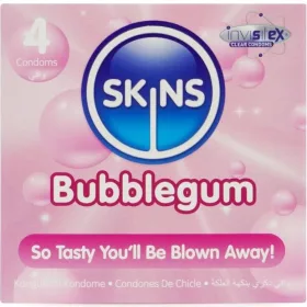 SKINS Bubblegum rágógumiízű óvszer - 4 db