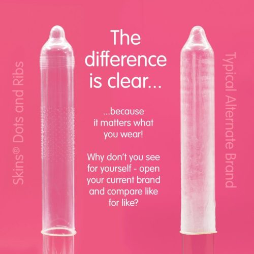 SKINS - Prémium óvszerek csomag 4, pontokkal és redőkkel