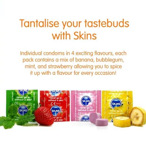 SKINS Multi Flavors ízesített óvszerválogatás - 4 db