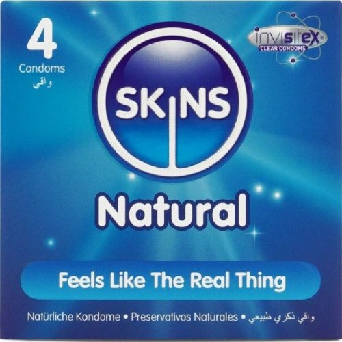 SKINS Natural – prémium natúr óvszer 4 db-os csomag