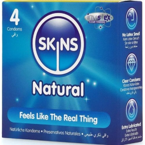 SKINS Natural – prémium natúr óvszer 4 db-os csomag
