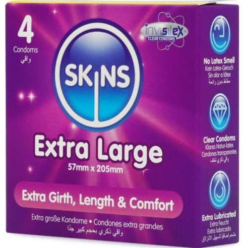 SKINS – Extra nagy prémium óvszer 4-es csomagban