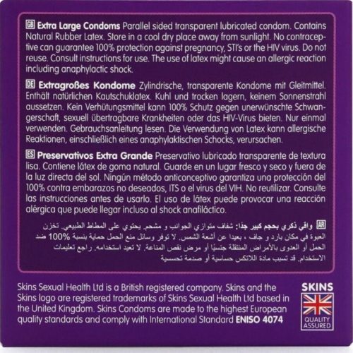 SKINS – Extra nagy prémium óvszer 4-es csomagban
