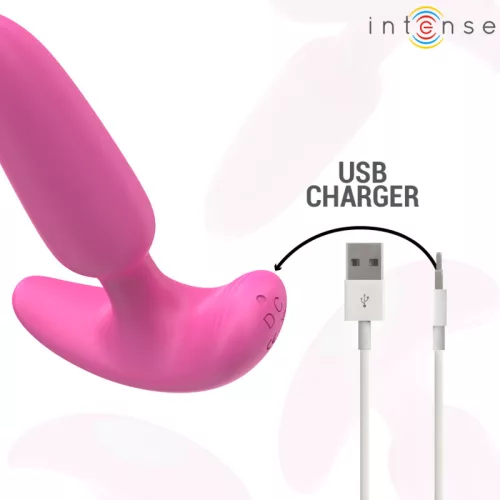 INTENSE – 10 funkciós vibráló rózsaszín análplug távirányítóval