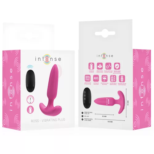 INTENSE – 10 funkciós vibráló rózsaszín análplug távirányítóval