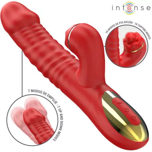 INTENSE Thalia – vibráló és döfő piros intim masszírozó