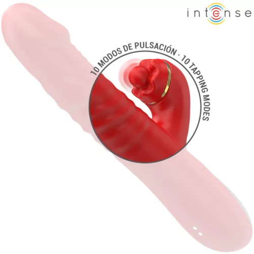 INTENSE Thalia – vibráló és döfő piros intim masszírozó