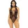 LEG AVENUE - netezett és csipkés kulcslyuk bodysuit