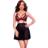 CHILIROSE – érzéki fekete-piros babydoll XL méretben