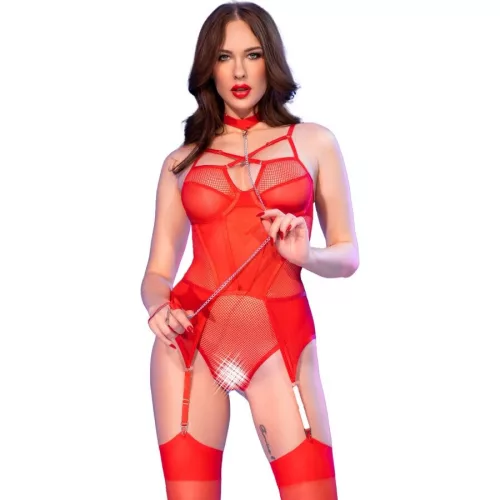 CHILIROSE - érzéki vörös tanga body XL